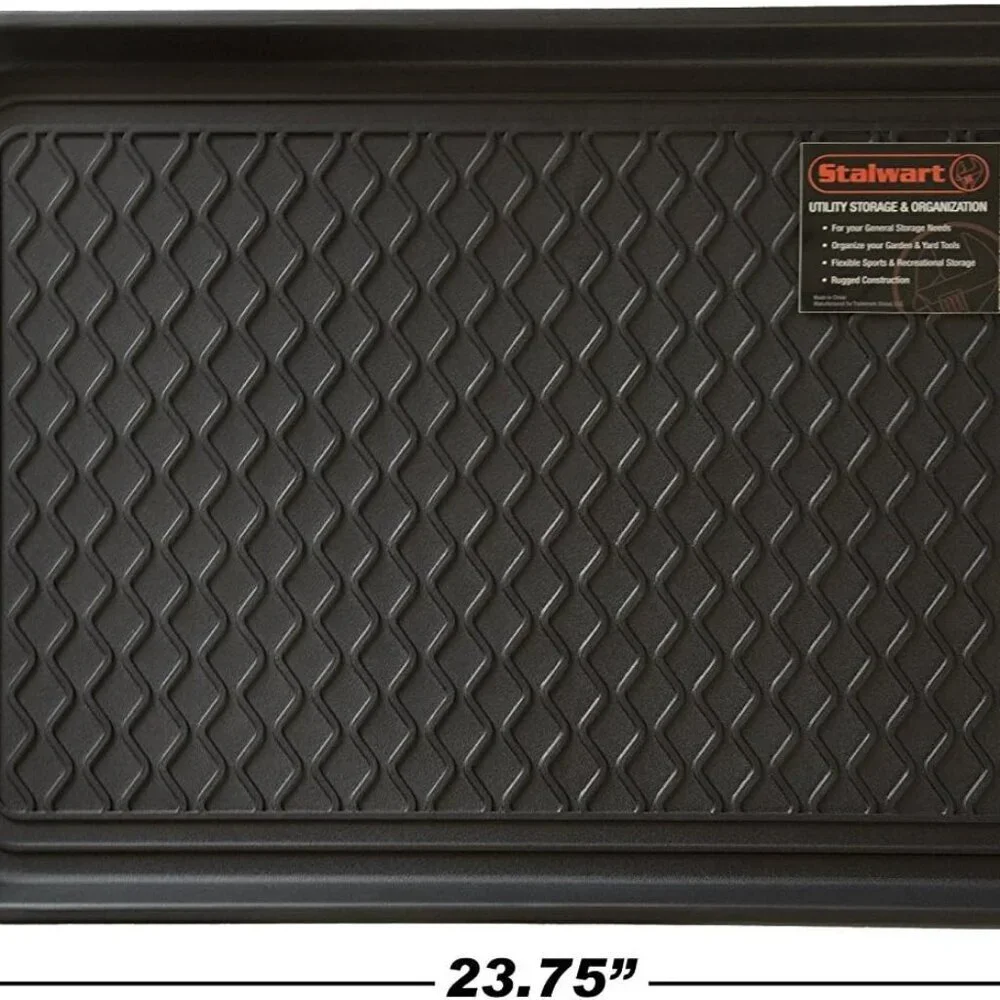 Durable Black Boot Tray with Raised Edge - Perfect for Every Season's Conditions